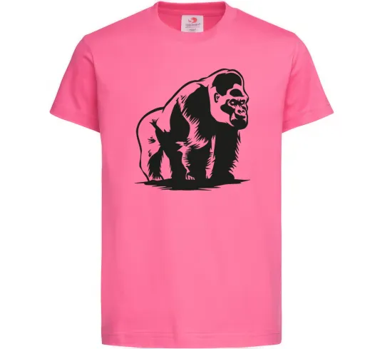 Детская футболка Горила сидить Ярко-розовый фото