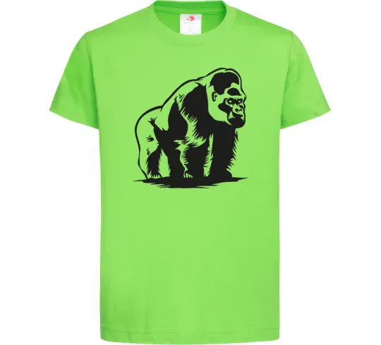 Детская футболка Горила сидить Лаймовый фото