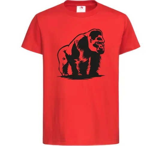 Детская футболка Горила сидить Красный фото
