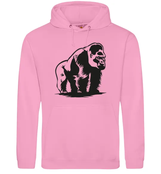Жіноча толстовка (худі) Горила сидить Рожевий фото