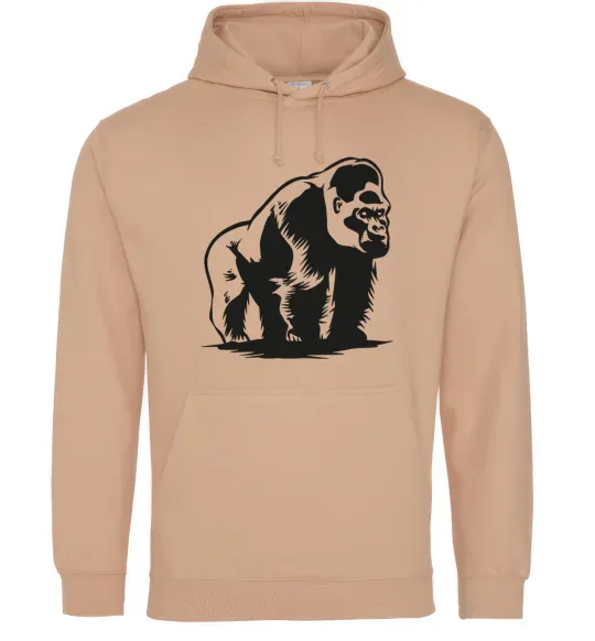 Женская толстовка (худи) Горила сидить Песочный фото