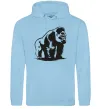 Жіноча толстовка (худі) Горила сидить Блакитний фото