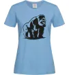 Женская футболка Горила сидить Голубой фото
