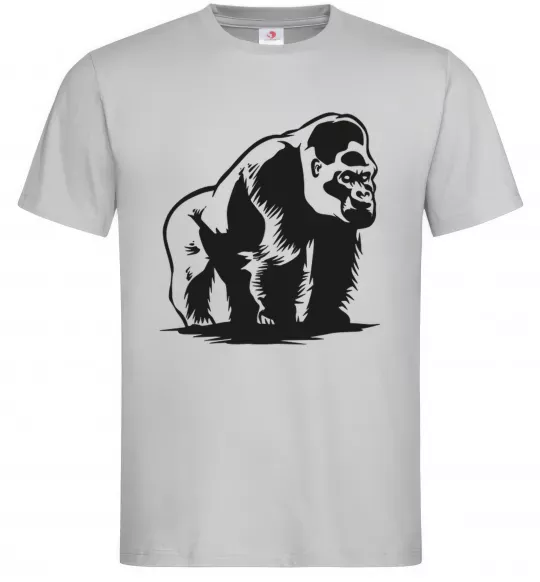 Чоловіча футболка Горила сидить Сірий фото