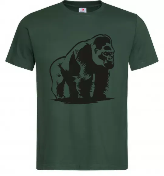 Чоловіча футболка Горила сидить Темно-зелений фото