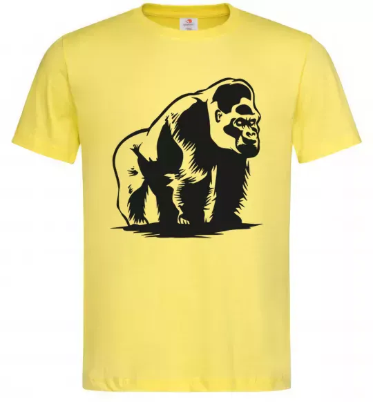Чоловіча футболка Горила сидить Лимонний фото