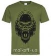 Мужская футболка Злая горилла Оливковый фото