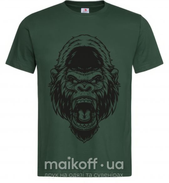 Мужская футболка Злая горилла Темно-зеленый фото