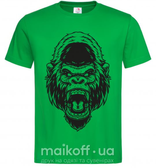 Мужская футболка Злая горилла Зеленый фото