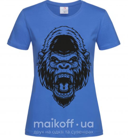 Женская футболка Злая горилла Ярко-синий фото