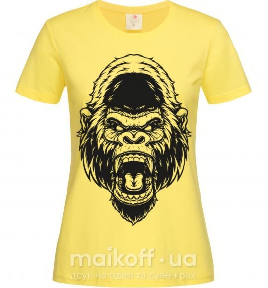 Женская футболка Злая горилла Лимонный фото