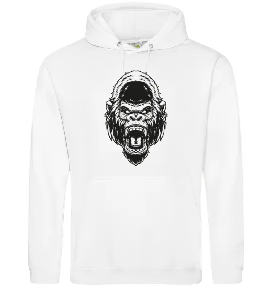 Женская толстовка (худи) Розлючена горила Белый фото