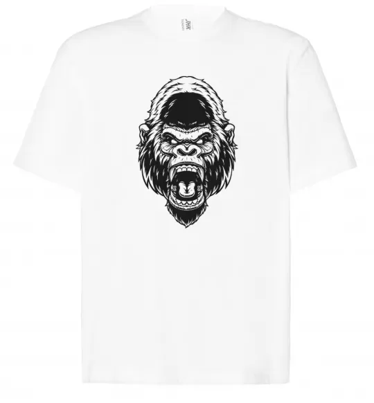 Футболка Оверсайз Розлючена горила Белый фото