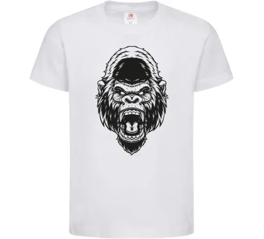 Детская футболка Розлючена горила Белый фото