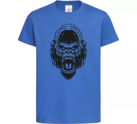 Детская футболка Розлючена горила Ярко-синий фото