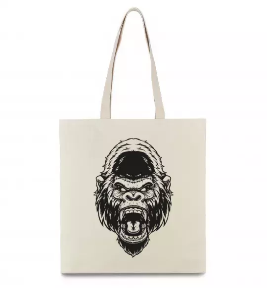 Еко-сумка Розлючена горила Бежевий фото