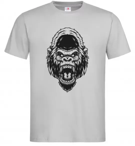 Мужская футболка Розлючена горила Серый фото