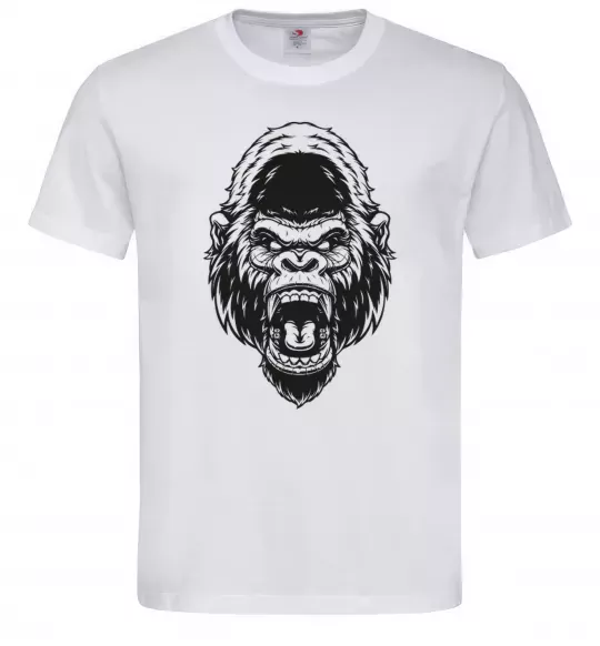 Мужская футболка Розлючена горила Белый фото