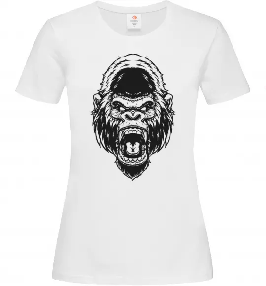 Женская футболка Розлючена горила Белый фото