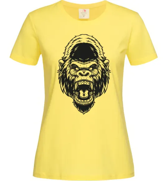Женская футболка Розлючена горила Лимонный фото