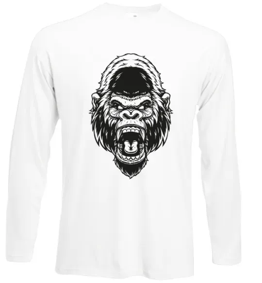 Лонгслів Розлючена горила Білий фото