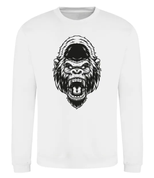 Світшот Розлючена горила Білий фото
