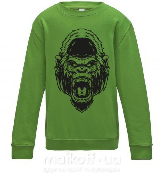 Детский Свитшот Злая горилла Лаймовый фото