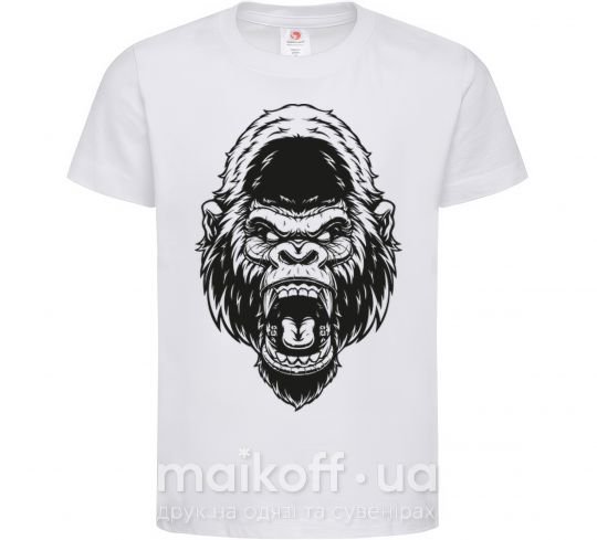 Детская футболка Злая горилла Белый фото
