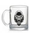 Чашка скляна Злая горилла Прозорий фото