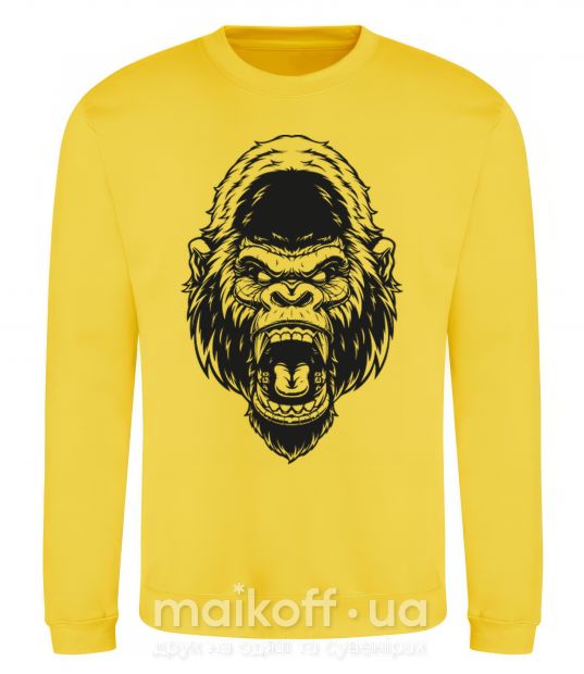 Свитшот Злая горилла Солнечно желтый фото