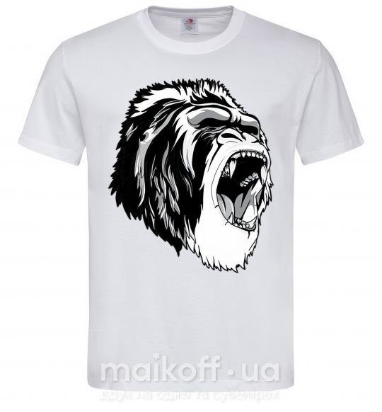 Мужская футболка Серая горилла Белый фото