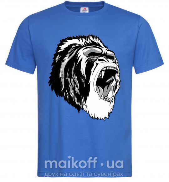 Мужская футболка Серая горилла Ярко-синий фото