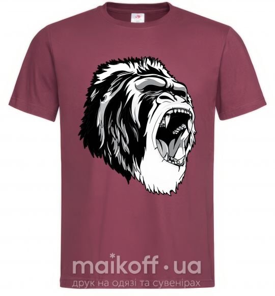 Чоловіча футболка Серая горилла Бордовий фото