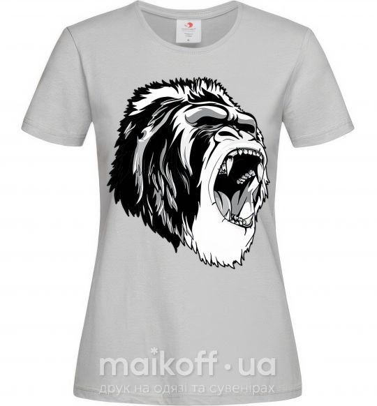 Женская футболка Серая горилла Серый фото