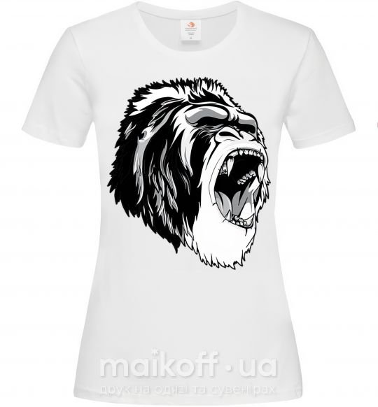 Женская футболка Серая горилла Белый фото