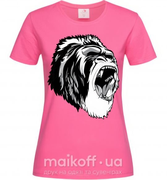 Жіноча футболка Серая горилла Яскраво-рожевий фото