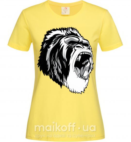 Женская футболка Серая горилла Лимонный фото