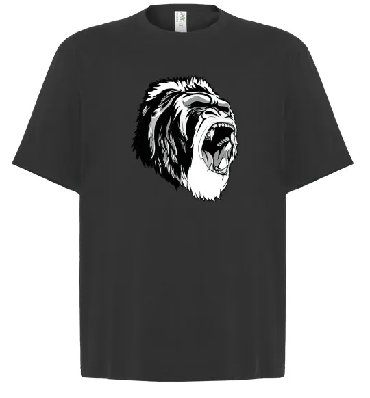 Футболка Оверсайз Сіра горила Черный фото