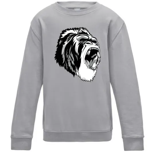 Дитячий світшот Сіра горила Сірий меланж фото