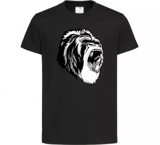 Дитяча футболка Сіра горила Чорний фото
