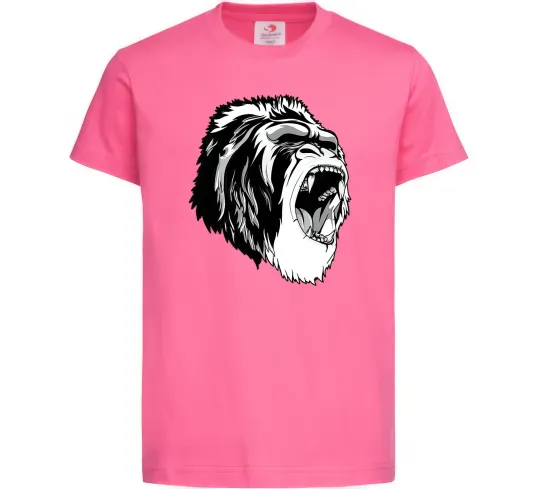 Дитяча футболка Сіра горила Яскраво-рожевий фото