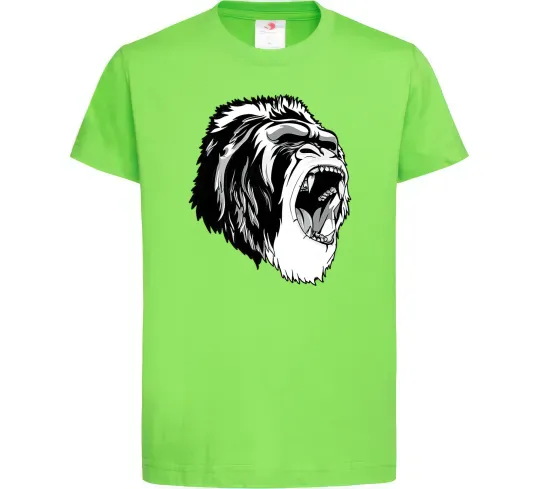 Дитяча футболка Сіра горила Лаймовий фото