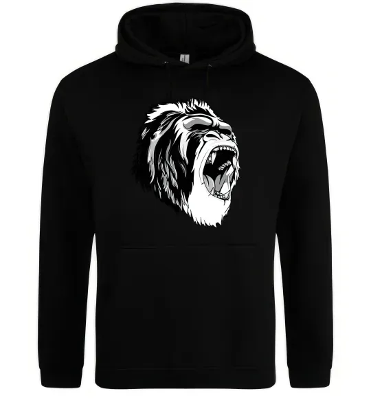 Женская толстовка (худи) Сіра горила Черный фото