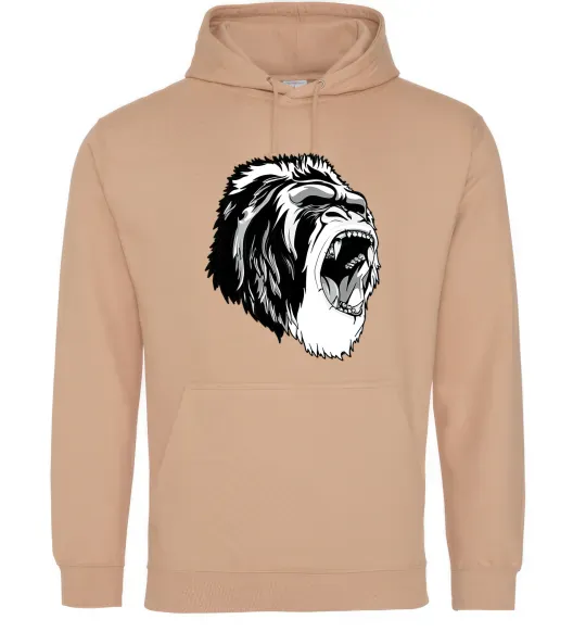 Женская толстовка (худи) Сіра горила Песочный фото