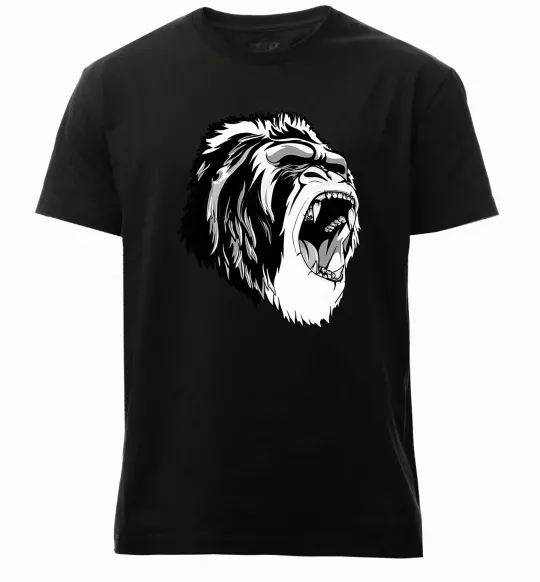 Мужская премиум футболка Сіра горила Черный фото