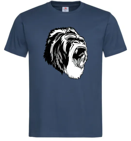 Мужская футболка Сіра горила Темно-синий фото