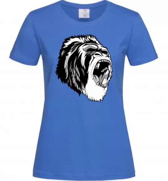 Женская футболка Сіра горила Ярко-синий фото