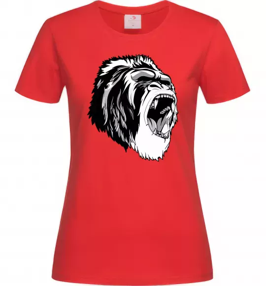 Женская футболка Сіра горила Красный фото