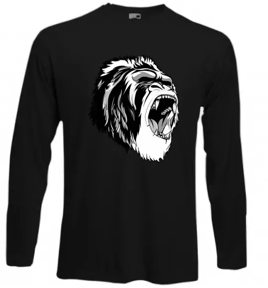 Лонгслив Сіра горила Черный фото
