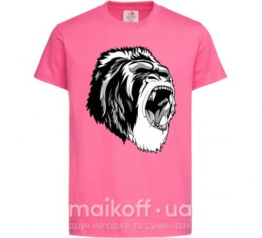 Дитяча футболка Серая горилла Яскраво-рожевий фото